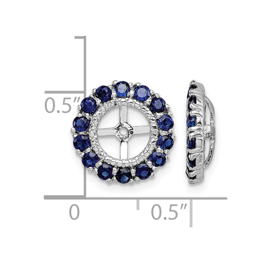 FJC Finejewelers 925 Sterling Silver Earring Jackets and Enhancer Rhodium Diam. and Created Sapphire Earring Jacket 13 x
