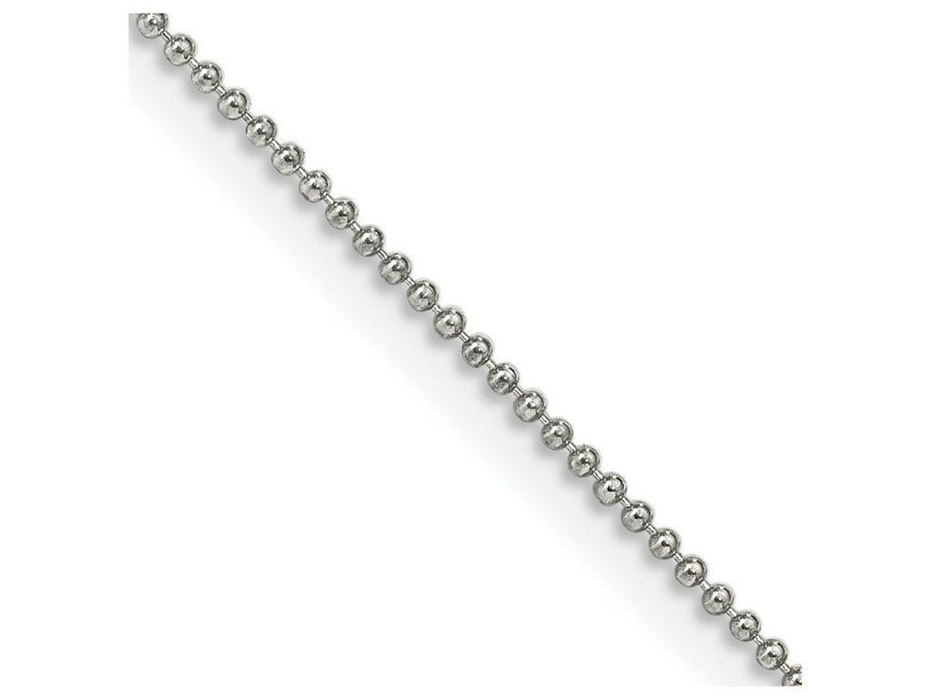 FJC Finejewelers 925 Sterling Silver Ball Beaded Chain 18 Inches x 1 mm