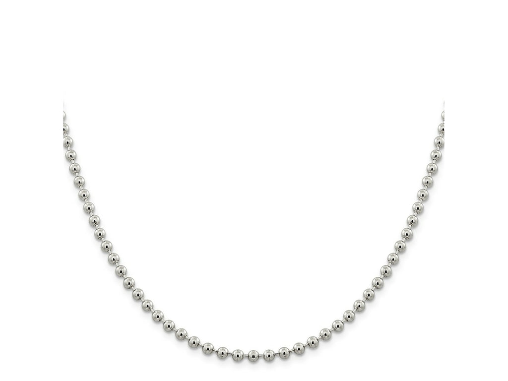 FJC Finejewelers 925 Sterling Silver Ball Beaded Chain 22 Inches x 4 mm