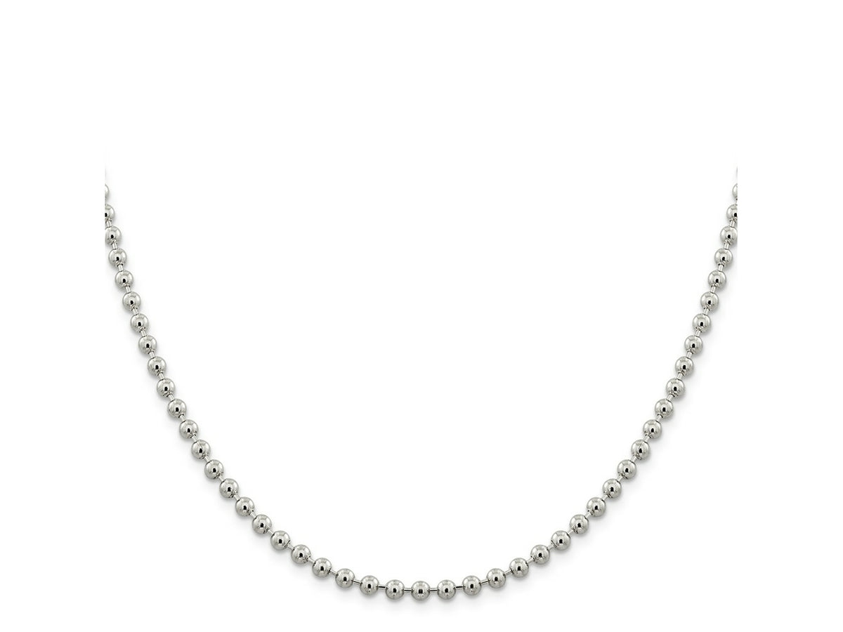 FJC Finejewelers 925 Sterling Silver Ball Beaded Chain 22 Inches x 4 mm