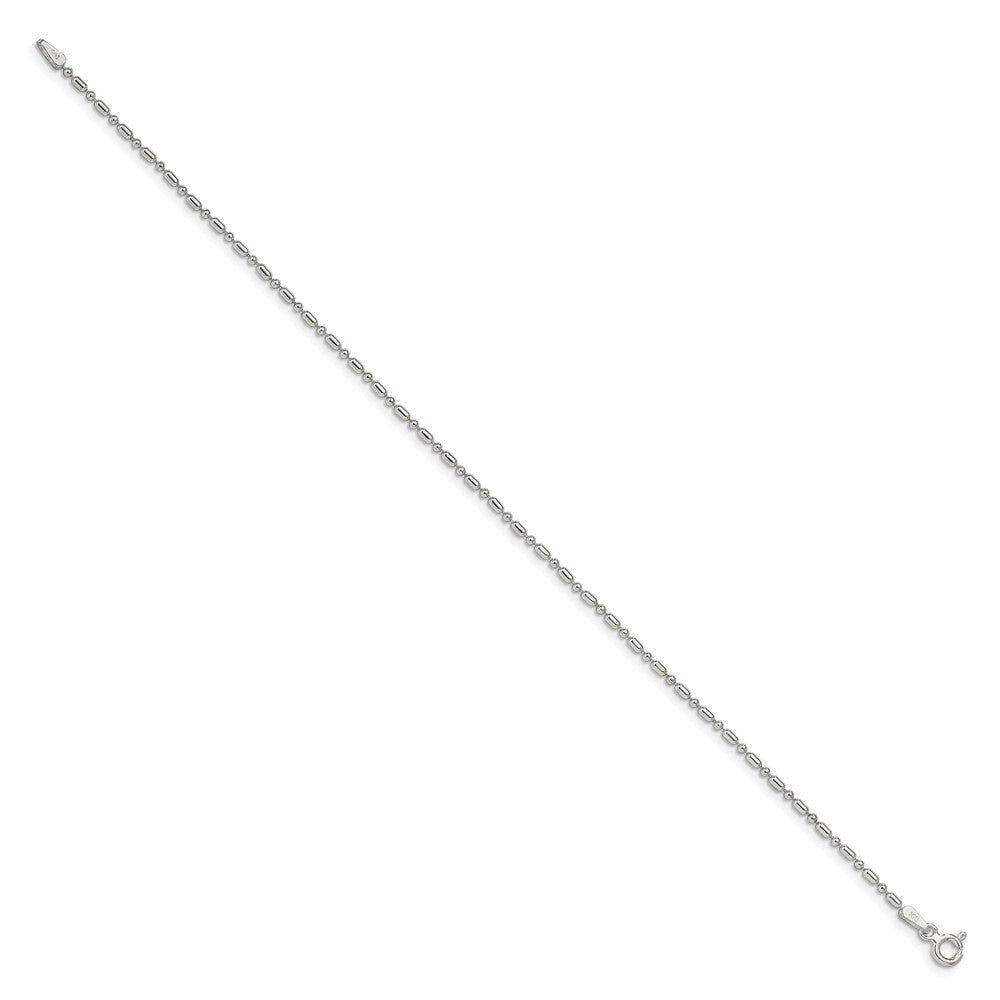 FJC Finejewelers 925 Sterling Silver Ball 1.5mm Fancy Beaded Chain Anklet 9 Inches x 1 mm