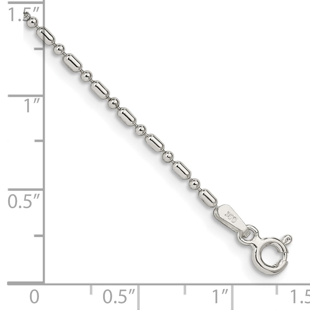 FJC Finejewelers 925 Sterling Silver Ball 1.5mm Fancy Beaded Chain Anklet 9 Inches x 1 mm