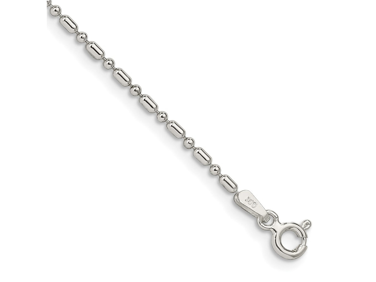 FJC Finejewelers 925 Sterling Silver Ball 1.5mm Fancy Beaded Chain Anklet 9 Inches x 1 mm
