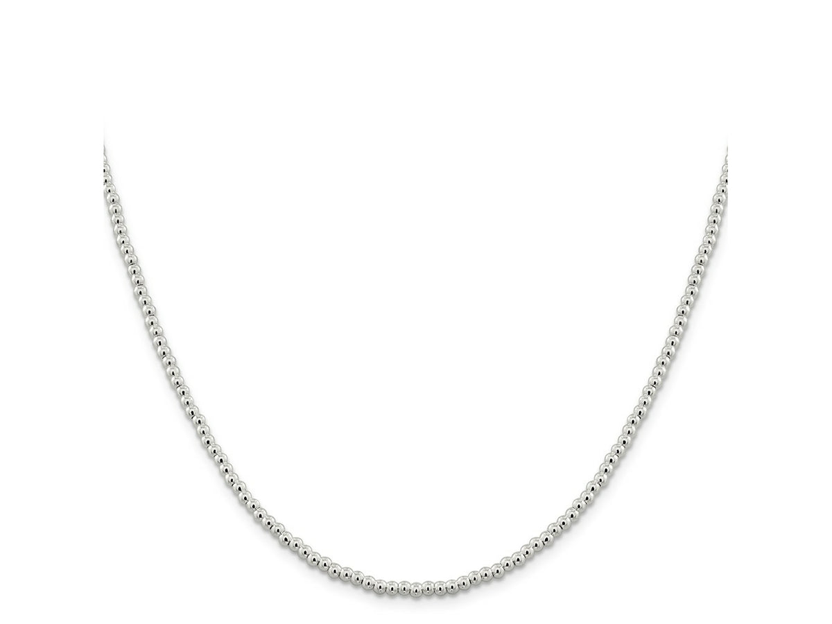 FJC Finejewelers 925 Sterling Silver Ball Beads on Box Chain 18 Inches x 3 mm