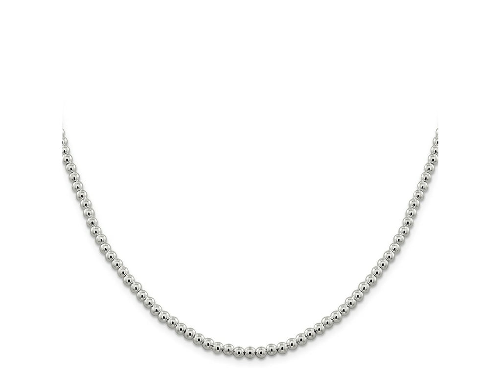FJC Finejewelers 925 Sterling Silver Ball Beads on Box Chain 18 Inches x 4 mm