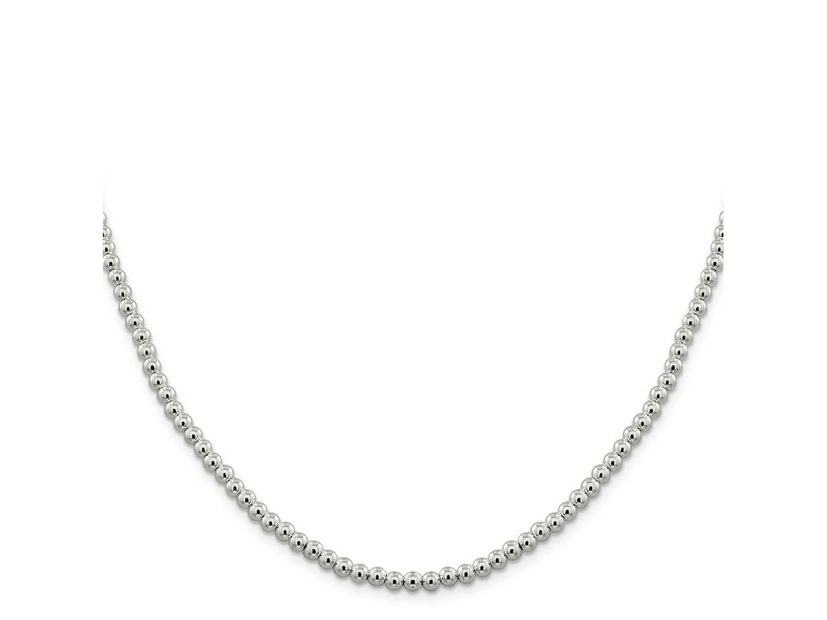 FJC Finejewelers 925 Sterling Silver Ball Beads on Box Chain 18 Inches x 4 mm