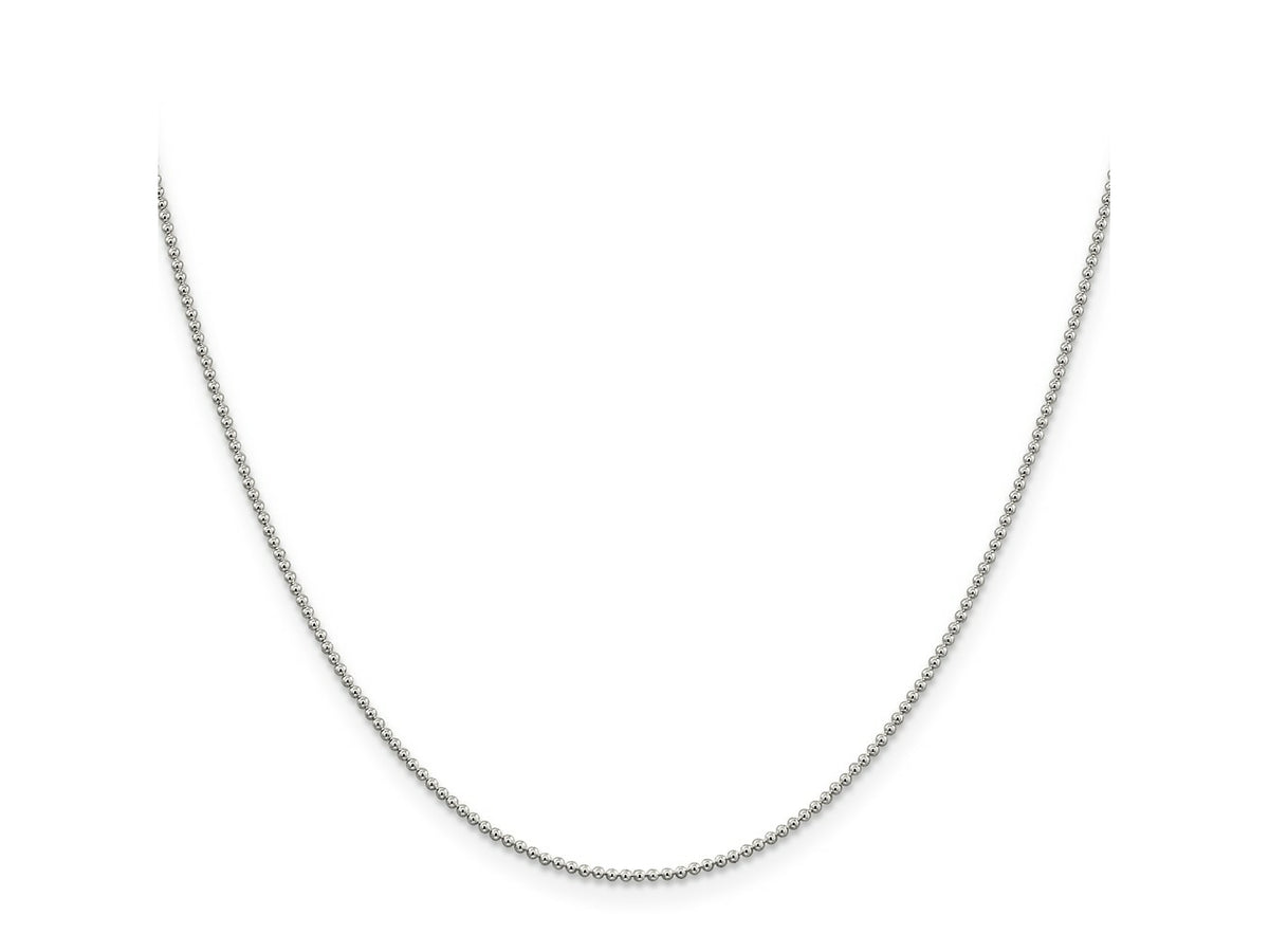 FJC Finejewelers 925 Sterling Silver Ball Beaded Chain 18 Inches x 1.25 mm