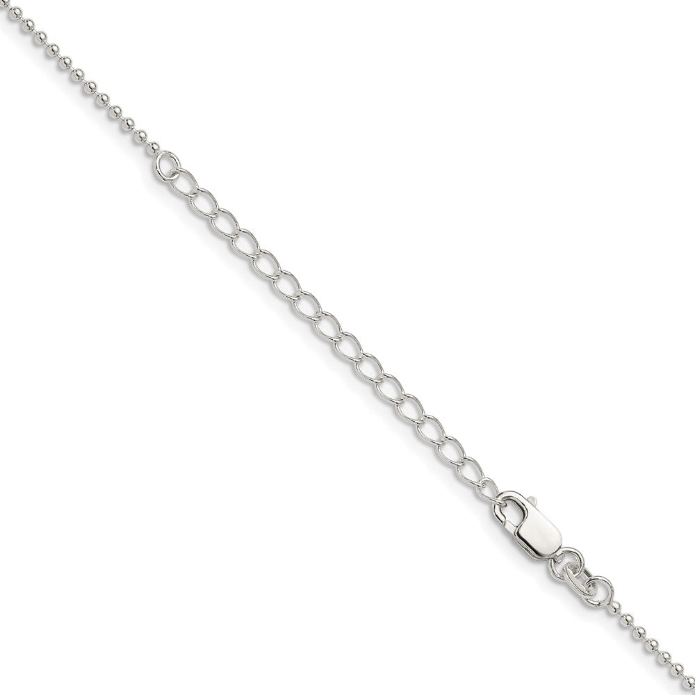 FJC Finejewelers 925 Sterling Silver Ball Beaded Chain with 2in ext. 18 Inches x 1.5 mm