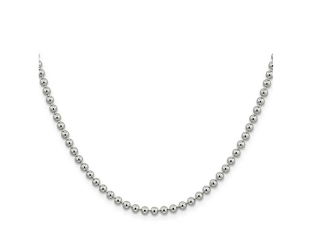 FJC Finejewelers 925 Sterling Silver Ball Beaded Chain 18 Inches x 3 mm