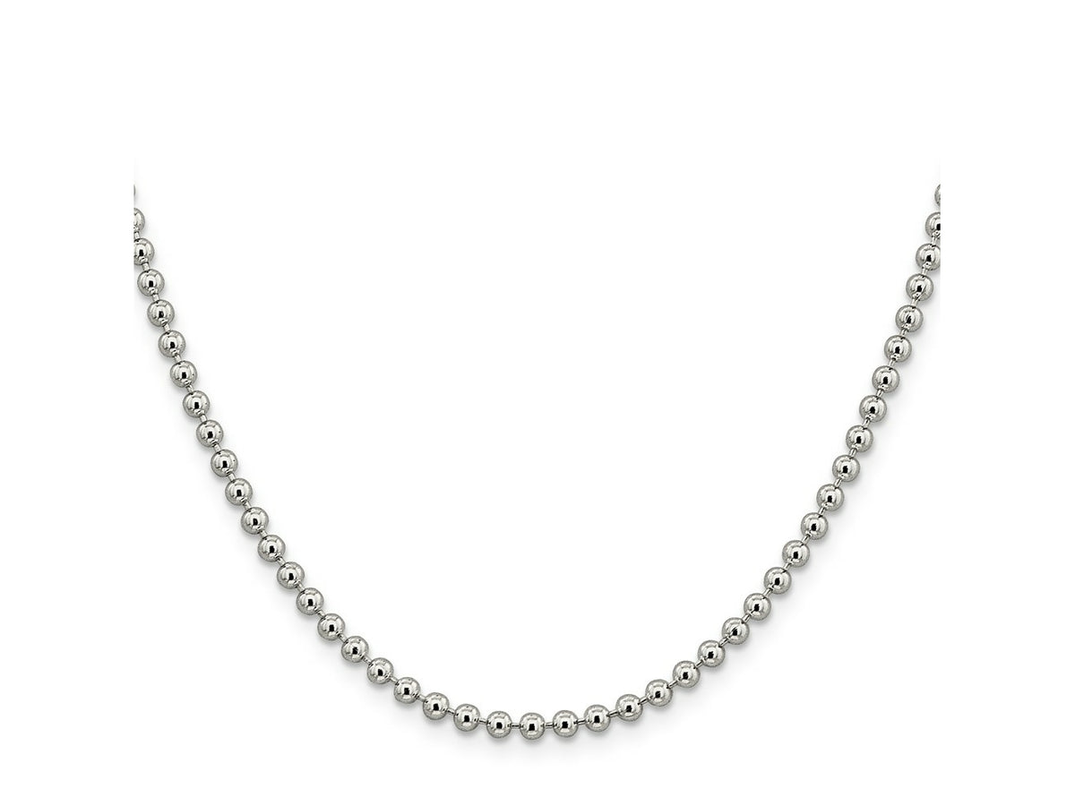 FJC Finejewelers 925 Sterling Silver Ball Beaded Chain 20 Inches x 3 mm