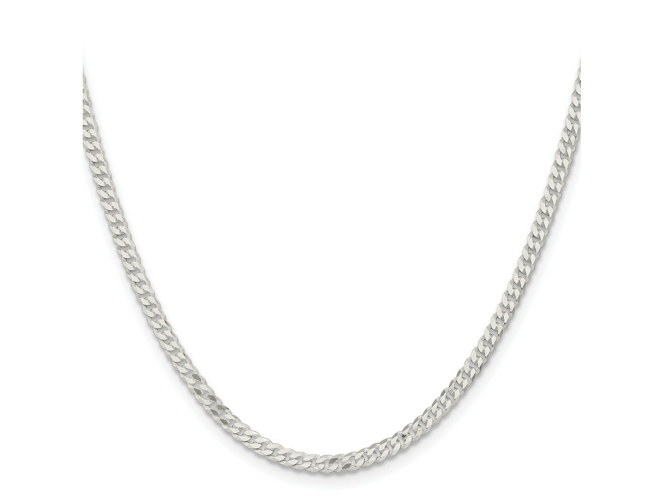 FJC Finejewelers 925 Sterling Silver Flat Curb Chain 24 Inches x 3.15 mm