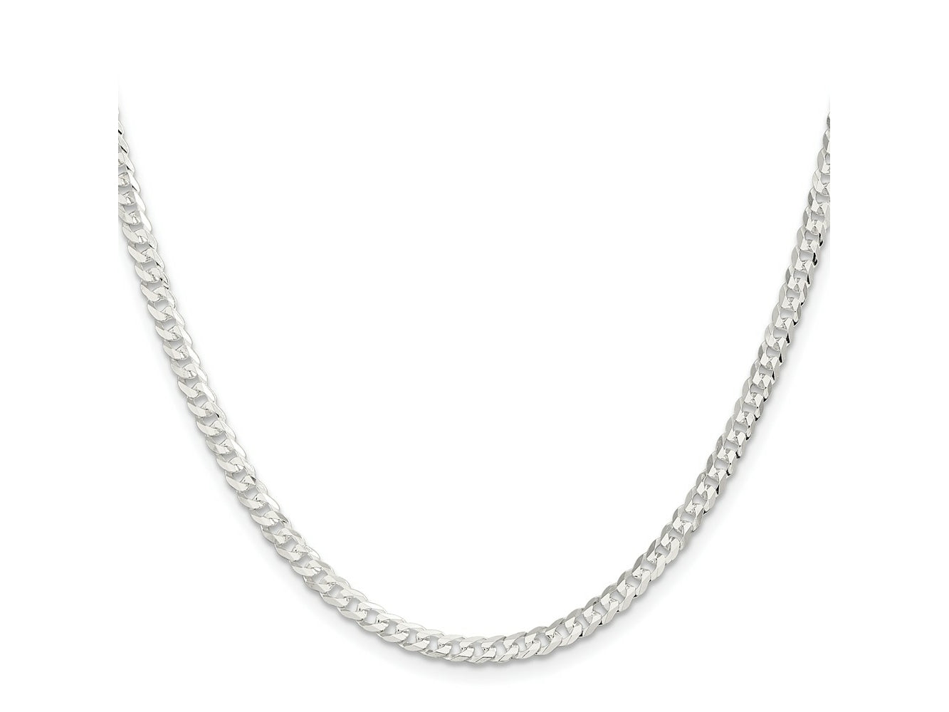 FJC Finejewelers 925 Sterling Silver Flat Curb Chain 24 Inches x 3.8 mm