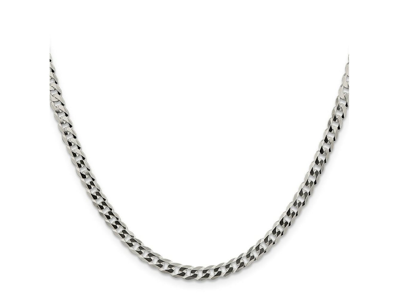 FJC Finejewelers 925 Sterling Silver Flat Curb Chain 20 Inches x 4.5 mm