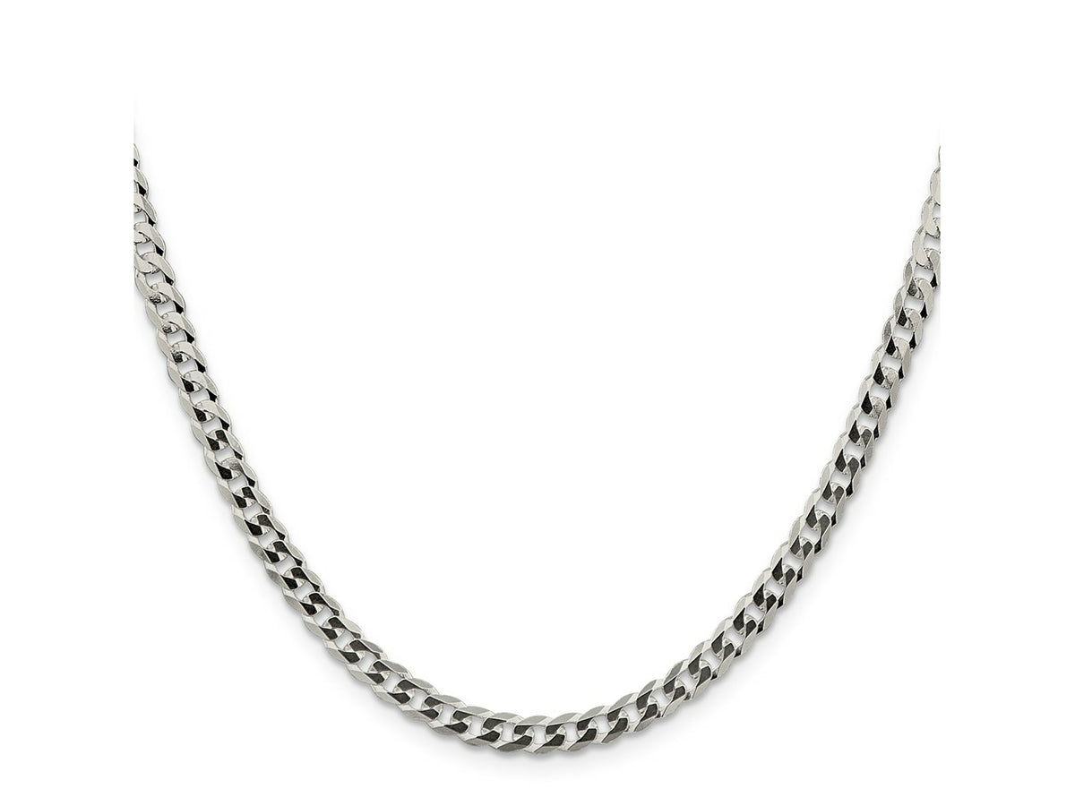 FJC Finejewelers 925 Sterling Silver Flat Curb Chain 30 Inches x 4.5 mm