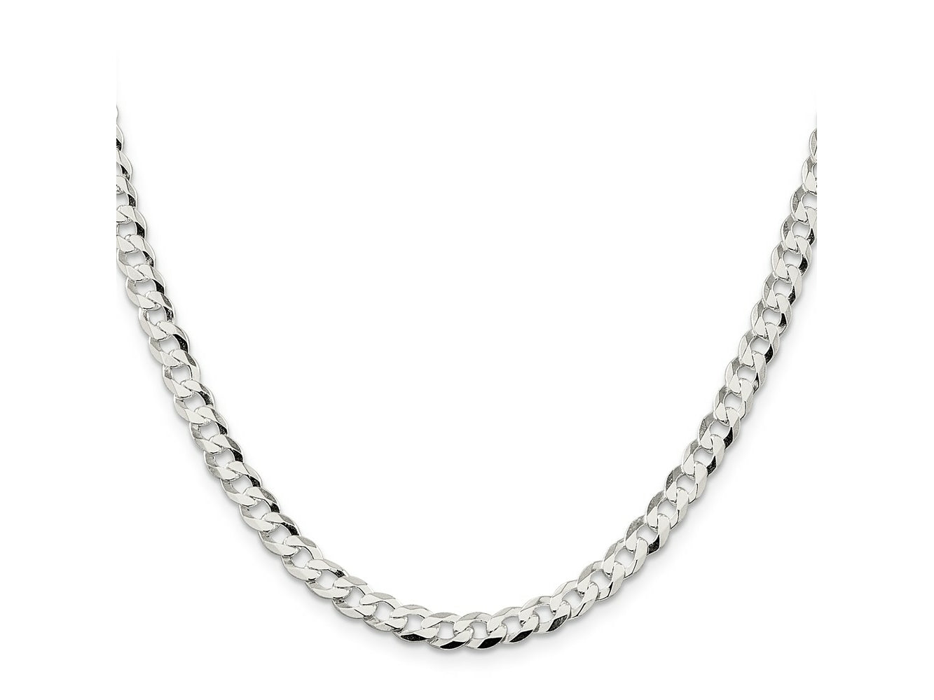 FJC Finejewelers 925 Sterling Silver Flat Curb Chain 24 Inches x 5.75 mm