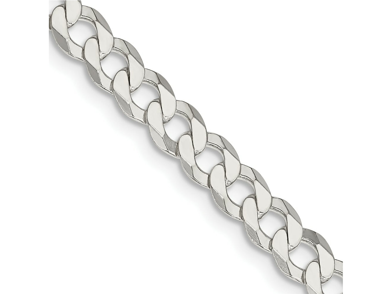 FJC Finejewelers 925 Sterling Silver Flat Curb Chain Bracelet 9 Inches x 5.75 mm