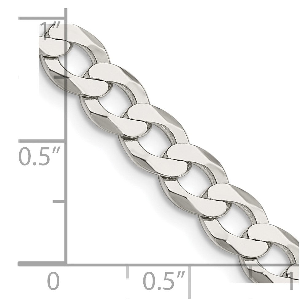 FJC Finejewelers 925 Sterling Silver Flat Curb Chain 18 Inches x 6.8 mm