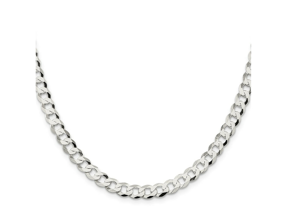 FJC Finejewelers 925 Sterling Silver Flat Curb Chain 18 Inches x 6.8 mm
