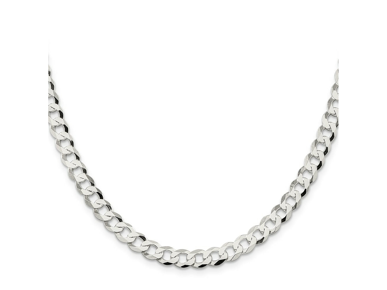 FJC Finejewelers 925 Sterling Silver Flat Curb Chain 20 Inches x 6.8 mm