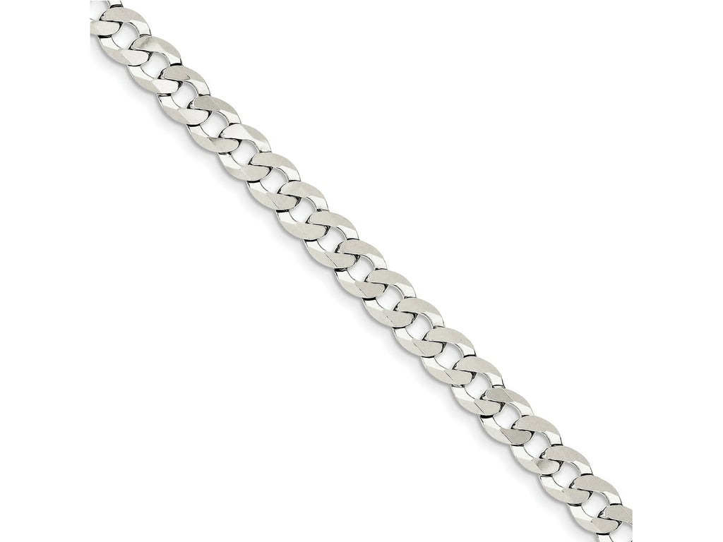 FJC Finejewelers 925 Sterling Silver Flat Curb Chain Bracelet 7 Inches x 6.8 mm