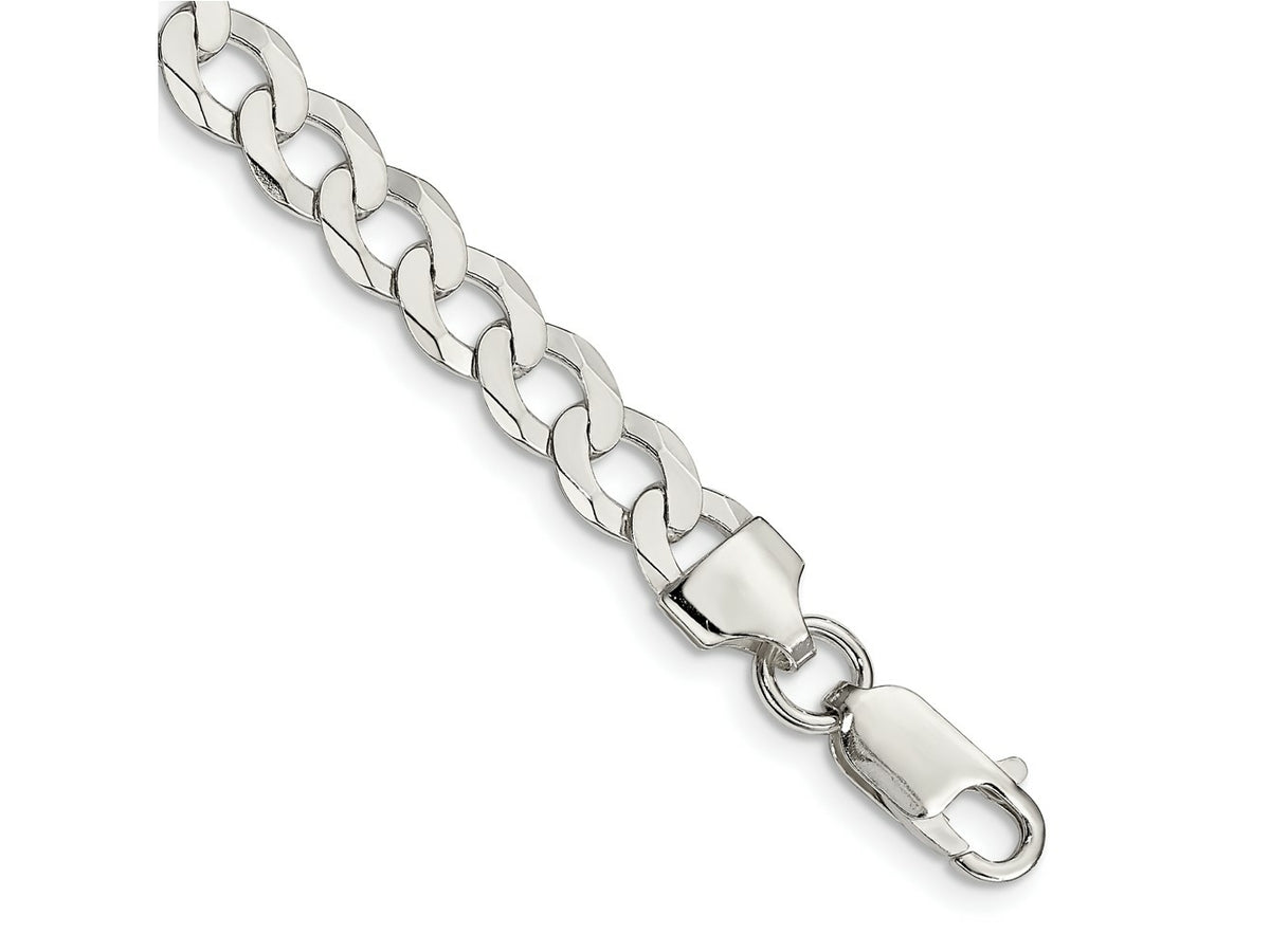 FJC Finejewelers 925 Sterling Silver Flat Curb Chain Bracelet 8 Inches x 6.8 mm