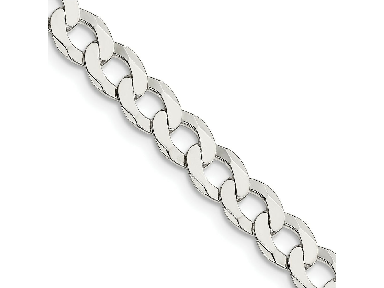FJC Finejewelers 925 Sterling Silver Flat Curb Chain Bracelet 9 Inches x 6.8 mm