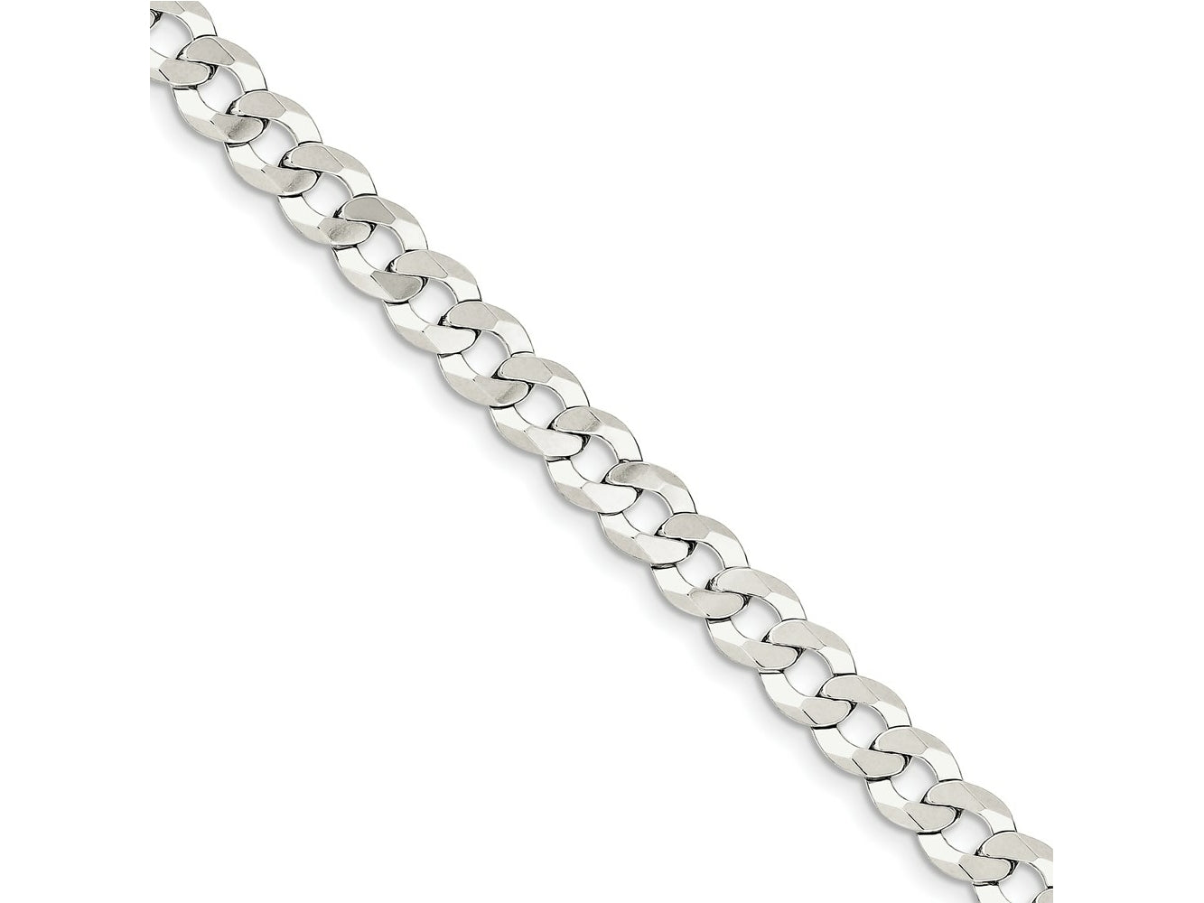 FJC Finejewelers 925 Sterling Silver Flat Curb Chain Bracelet 7 Inches x 8 mm