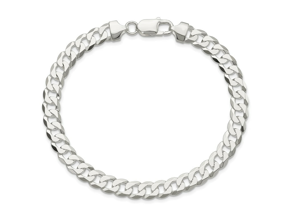 FJC Finejewelers 925 Sterling Silver Flat Curb Chain Bracelet 8 Inches x 8 mm