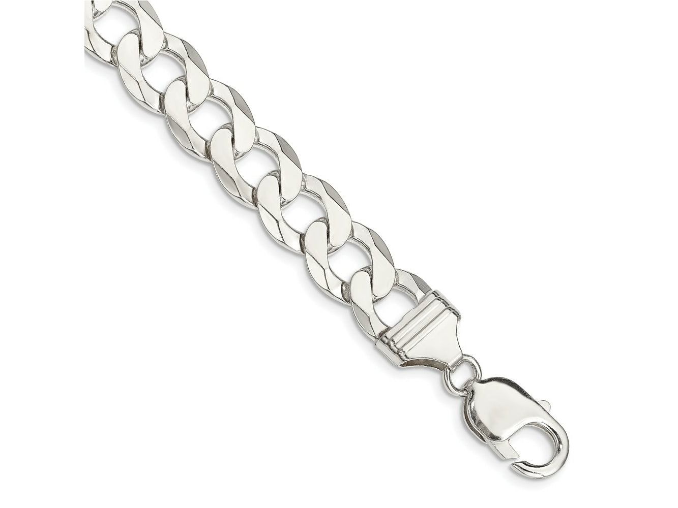 FJC Finejewelers 925 Sterling Silver Flat Curb Chain Bracelet 8 Inches x 11.75 mm