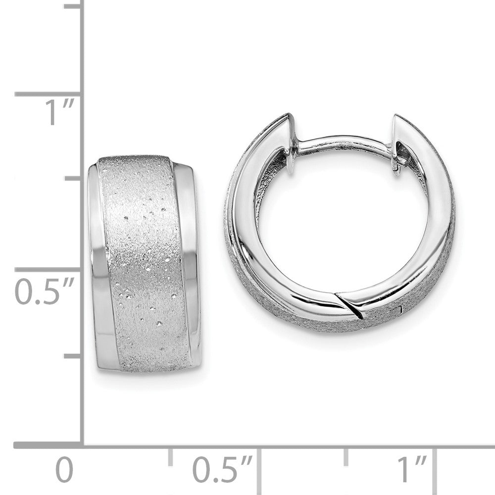 FJC Finejewelers 925 Sterling Silver Bright Cut Radiant Essence Hoop Earrings 15 x 15 mm