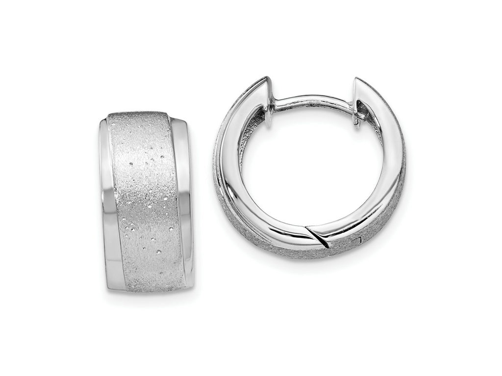 FJC Finejewelers 925 Sterling Silver Bright Cut Radiant Essence Hoop Earrings 15 x 15 mm