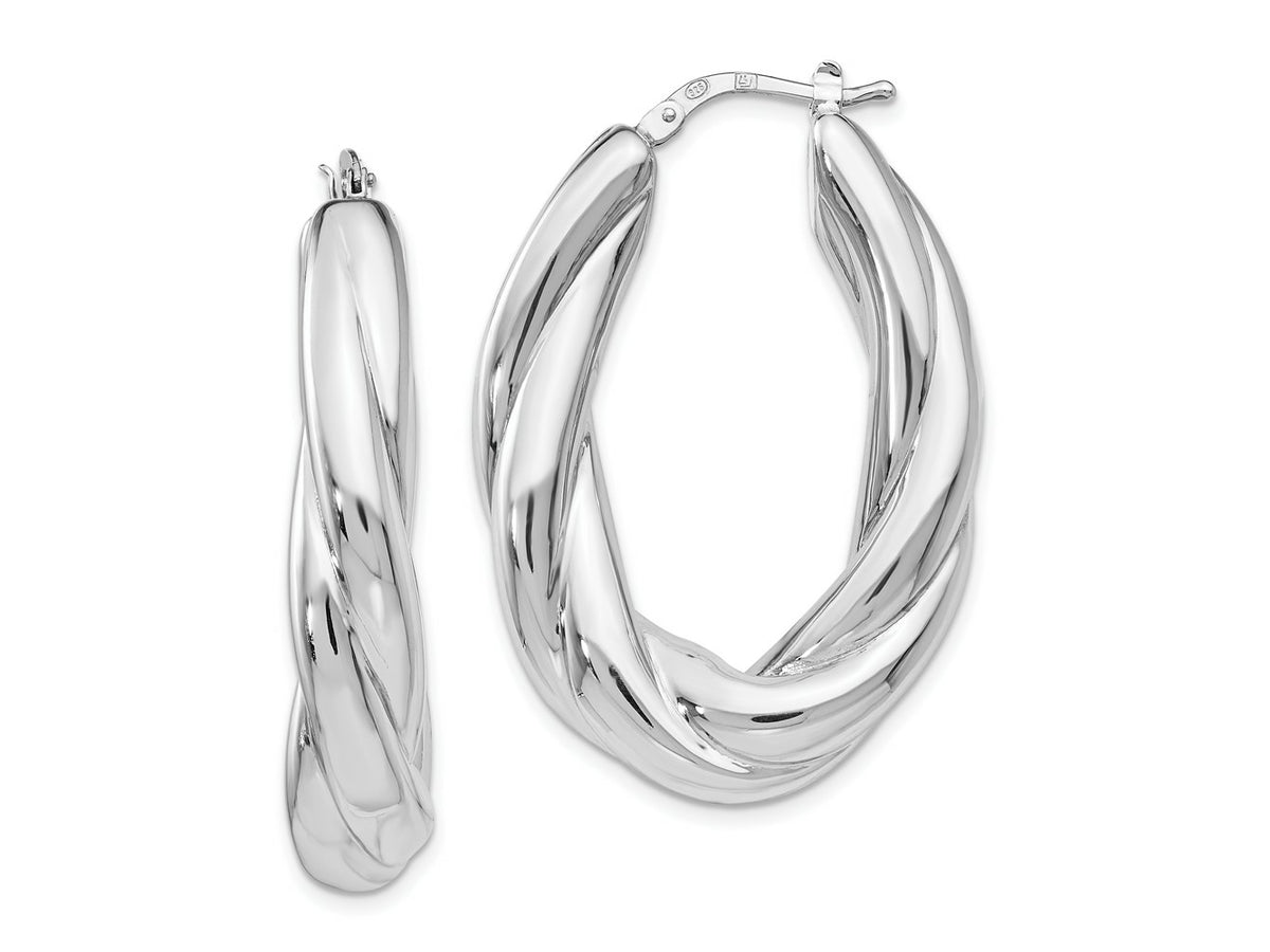 FJC Finejewelers 925 Sterling Silver Polished Hoop Earrings 39 x 26 mm