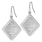 FJC Finejewelers 925 Sterling Silver Hand Made Dangle Rhodium Plated Shepherd Hook Earrings 46 x 42 mm