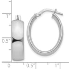 FJC Finejewelers 925 Sterling Silver Rhodium Plated Oval Hoop Earrings 23 x 7 mm