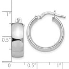 FJC Finejewelers 925 Sterling Silver Rhodium Plated Hoop Earrings 20 x 8 mm