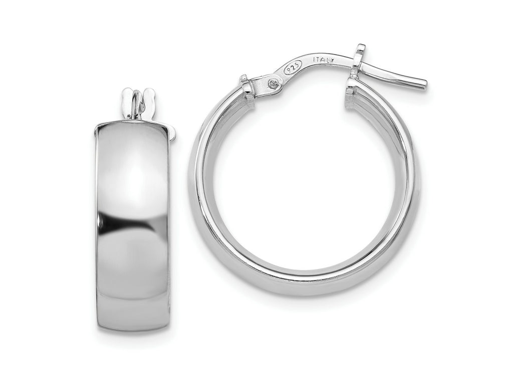 FJC Finejewelers 925 Sterling Silver Rhodium Plated Hoop Earrings 20 x 8 mm