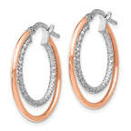 FJC Finejewelers 925 Sterling Silver Rose-tone Bright Cut Hoop Earrings 25 x 23 mm