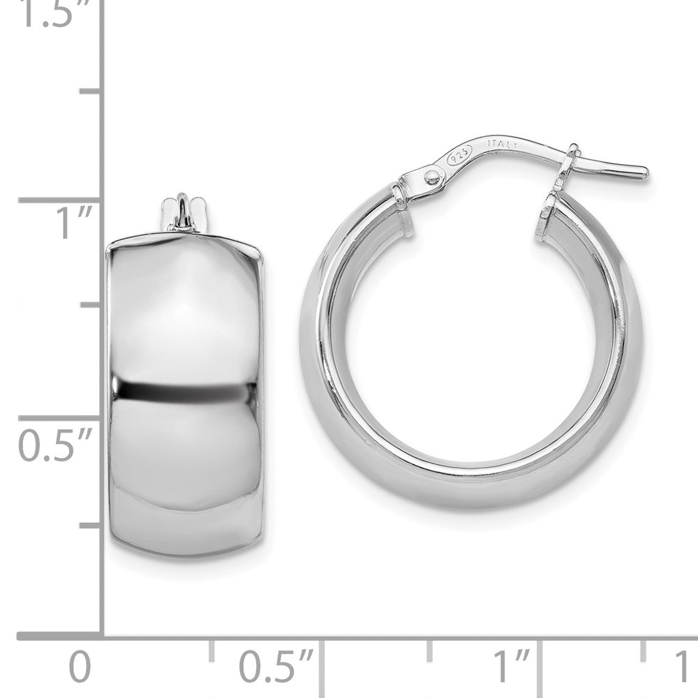 FJC Finejewelers 925 Sterling Silver Rhodium Plated Hoop Earrings 21 x 8 mm
