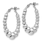 FJC Finejewelers 925 Sterling Silver Polished Beaded Hoop Earrings 26 x 13 mm