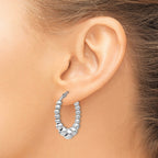 FJC Finejewelers 925 Sterling Silver Polished Beaded Hoop Earrings 26 x 13 mm
