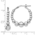 FJC Finejewelers 925 Sterling Silver Polished Beaded Hoop Earrings 26 x 13 mm