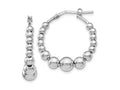 FJC Finejewelers 925 Sterling Silver Polished Beaded Hoop Earrings 26 x 13 mm