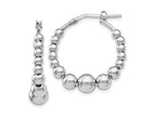 FJC Finejewelers 925 Sterling Silver Polished Beaded Hoop Earrings 26 x 13 mm