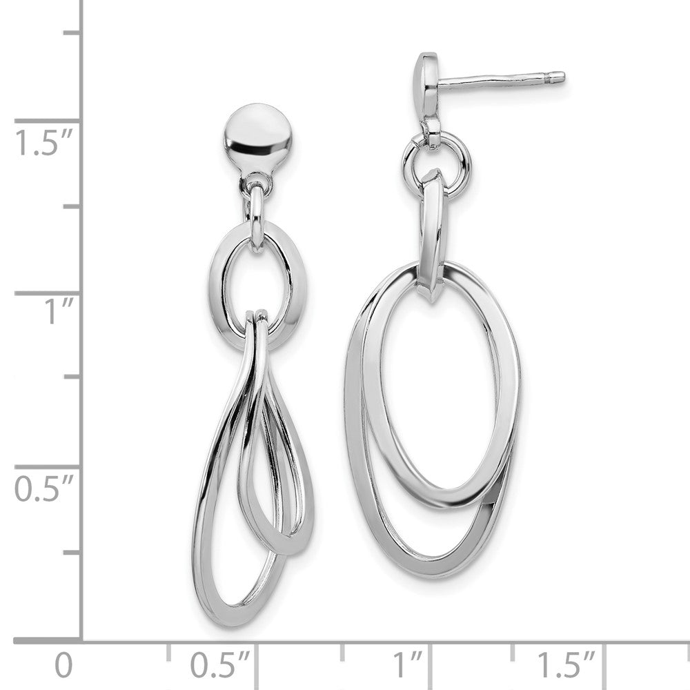 FJC Finejewelers 925 Sterling Silver Rhodium Plated Polished Dangle Earrings 38 x 13 mm