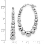 FJC Finejewelers 925 Sterling Silver Polished Beaded Hoop Earrings 36 x 22 mm