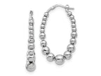 FJC Finejewelers 925 Sterling Silver Polished Beaded Hoop Earrings 36 x 22 mm