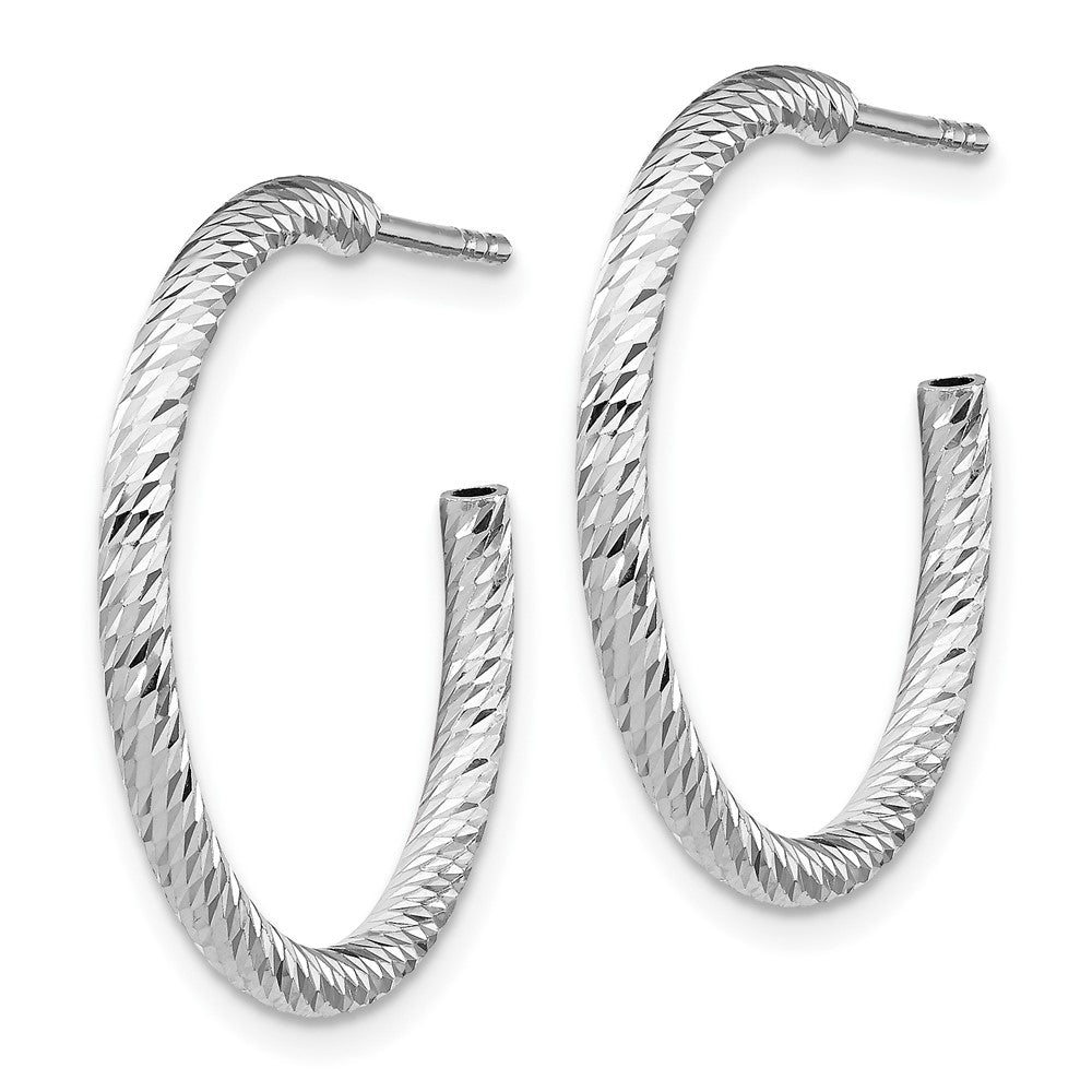 FJC Finejewelers 925 Sterling Silver Rhod Radiant Essence Bright Cut Hoop Earrings 23 x 23 mm
