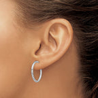 FJC Finejewelers 925 Sterling Silver Rhod Radiant Essence Bright Cut Hoop Earrings 23 x 23 mm