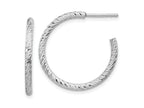 FJC Finejewelers 925 Sterling Silver Rhod Radiant Essence Bright Cut Hoop Earrings 23 x 23 mm