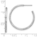 FJC Finejewelers 925 Sterling Silver Hoop Rhod Radiant Essence Bright Cut Post Dangle Earrings 30 x 30 mm